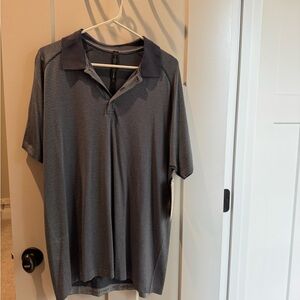 lululemon athletica Men's Charcoal Gray Striped Polo